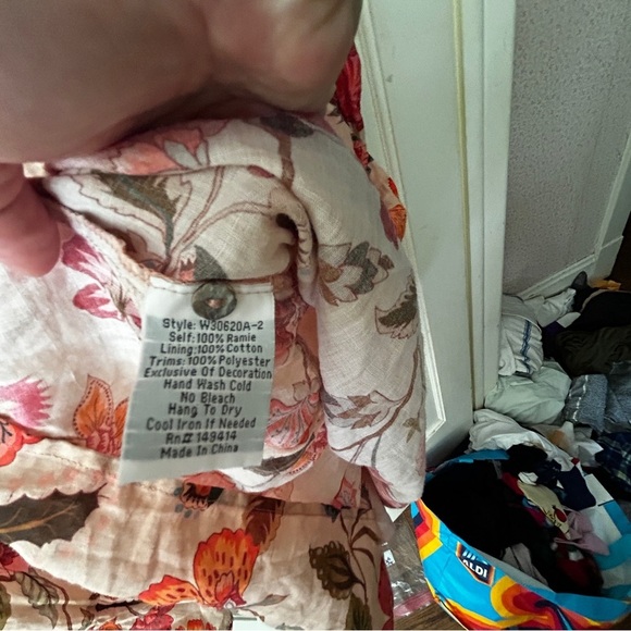 Johnny Was Workshop peach pink floral tiered summer dress - Picture 10 of 10